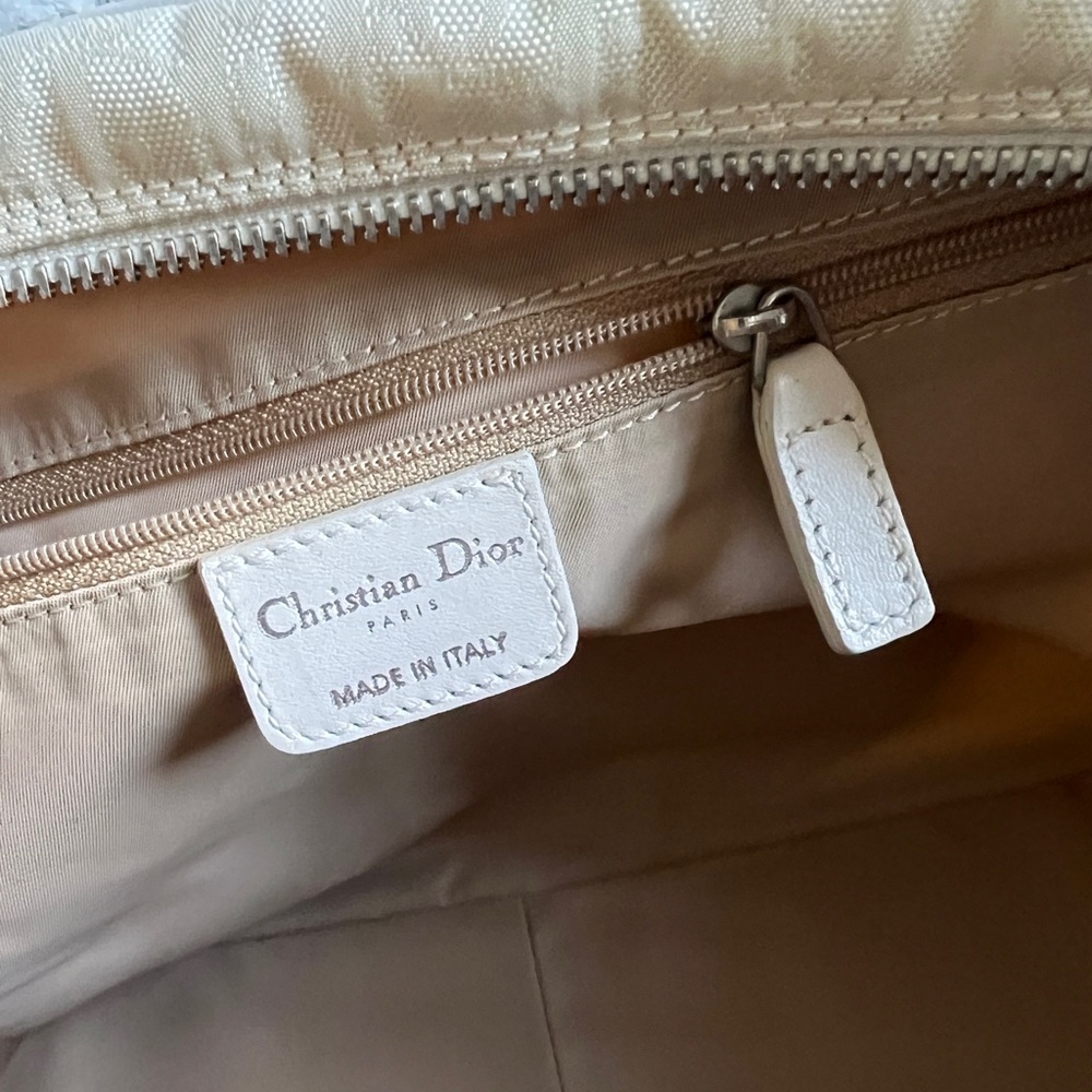 Christian Dior Trotter Handbag Beige Logo Charm Vintage - Picture 10 of 15